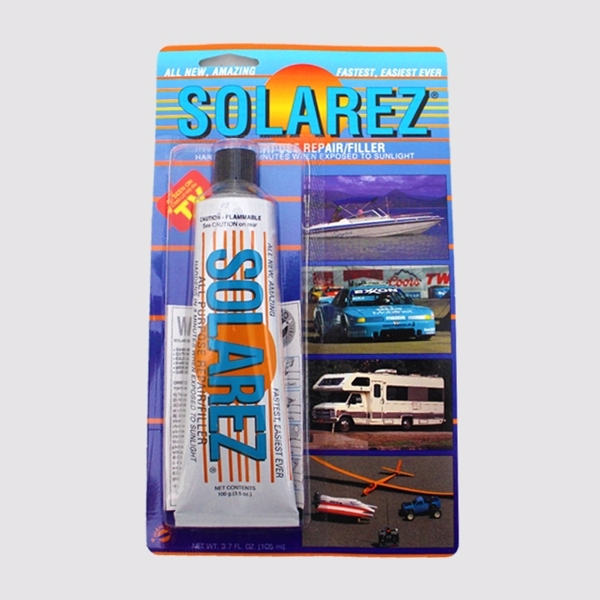 SOLAREZ Repair resin All Purpose filler - Hærder på 3 min ved solens UV-stråler